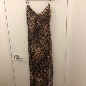 STRAPPY VELVET CHEETAH PRINT DRESS